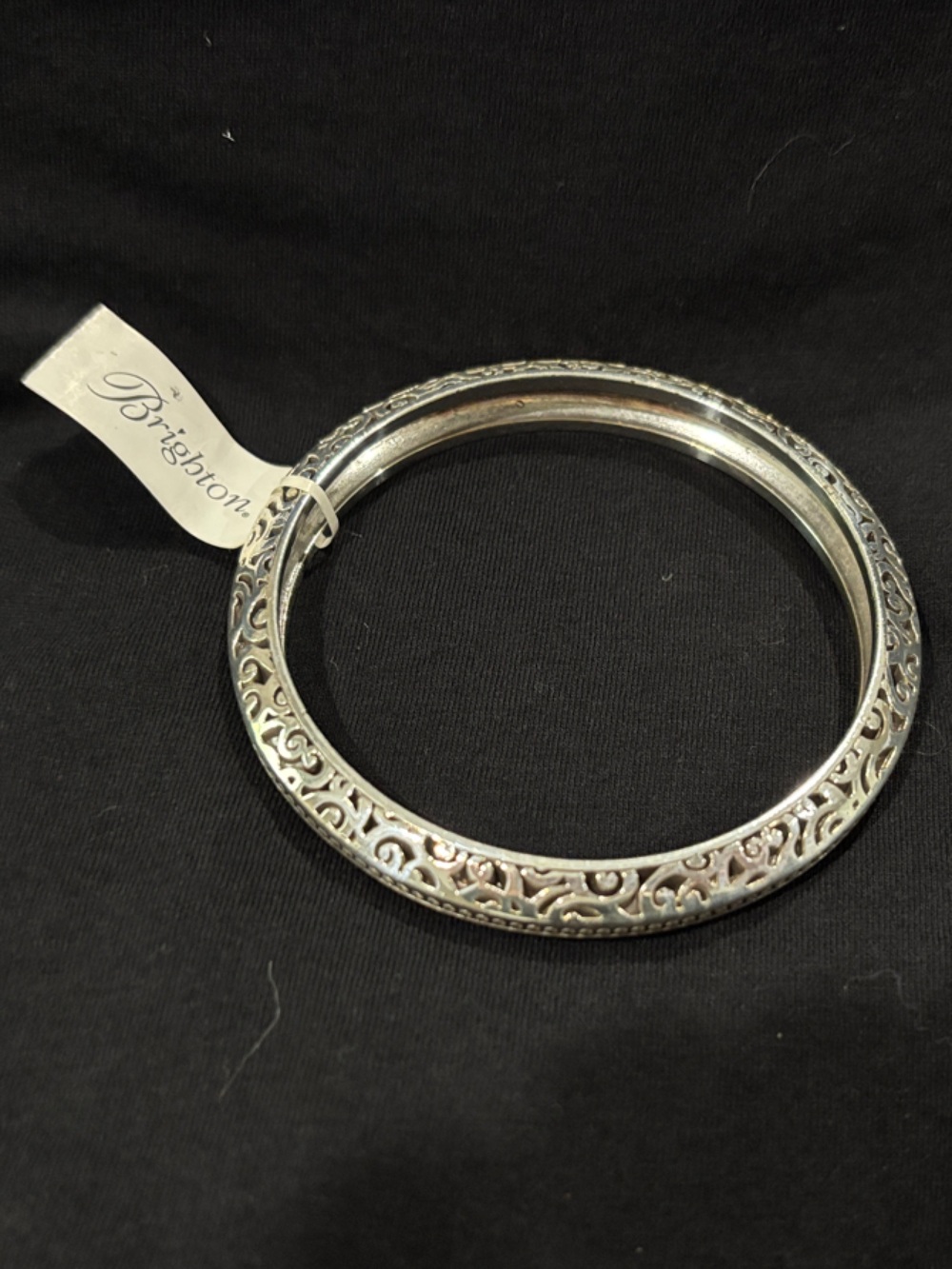 Brighton Opera Silver Tone Scroll Bangle Bracelet JB8470 Retired NWT